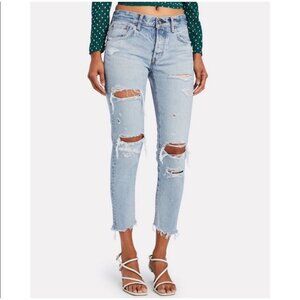 Moussy Vintage Creston Distressed Tapered Leg Jeans 30